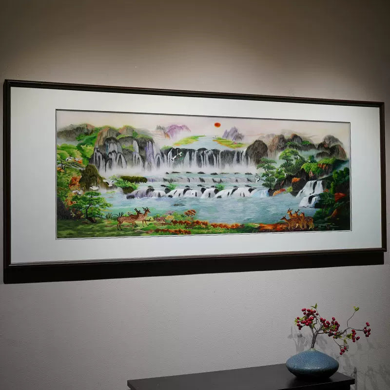 Handmade Su Embroidery - Sunrise Landscape
