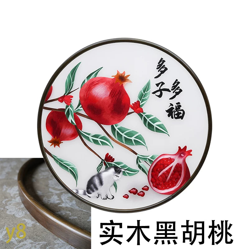 Pomegranate Blessing‑Round Framed Wall Decor