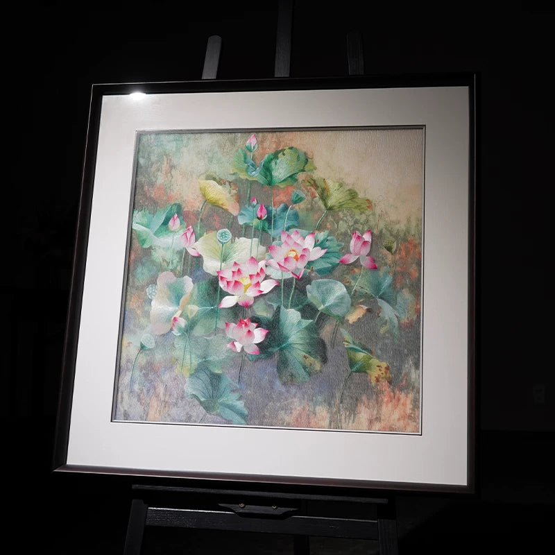 Watercolor Lotus Painting Decor