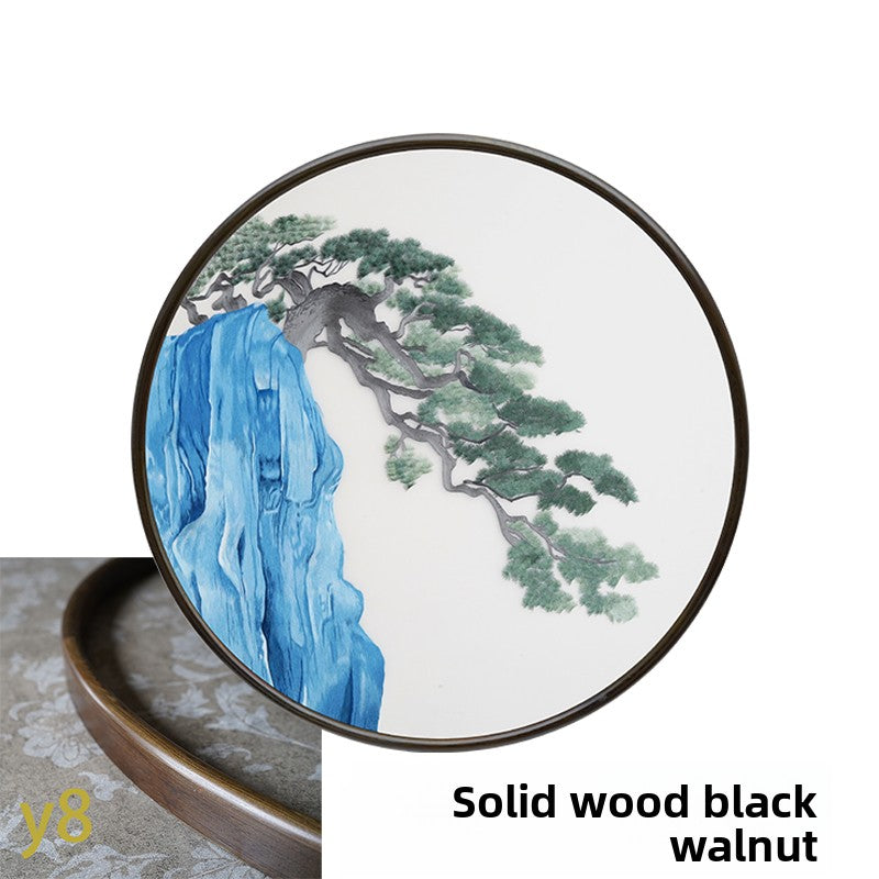 Evergreen Pine‑Round Framed Wall Decor
