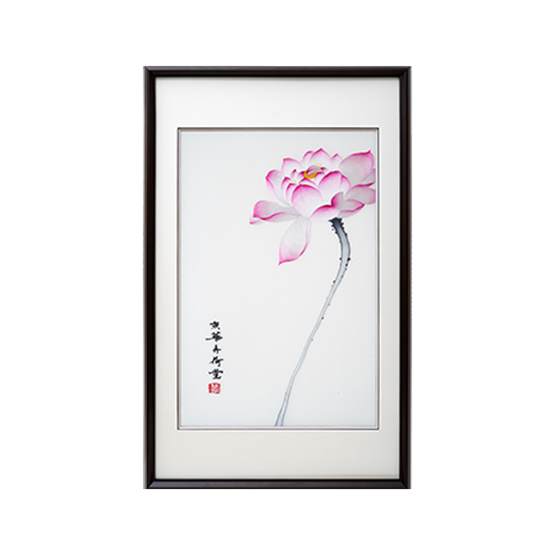 Elegant Lotus Charm‑3‑Panel Ink‑Style Wall Decor