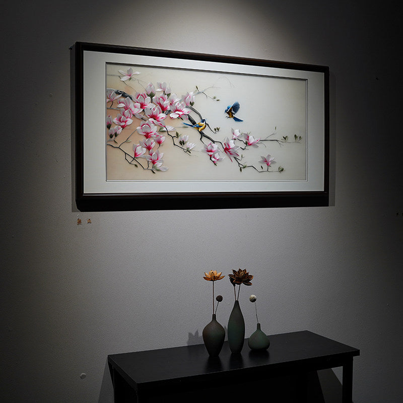 Hand‑made Su Embroidery Magnolia Painting
