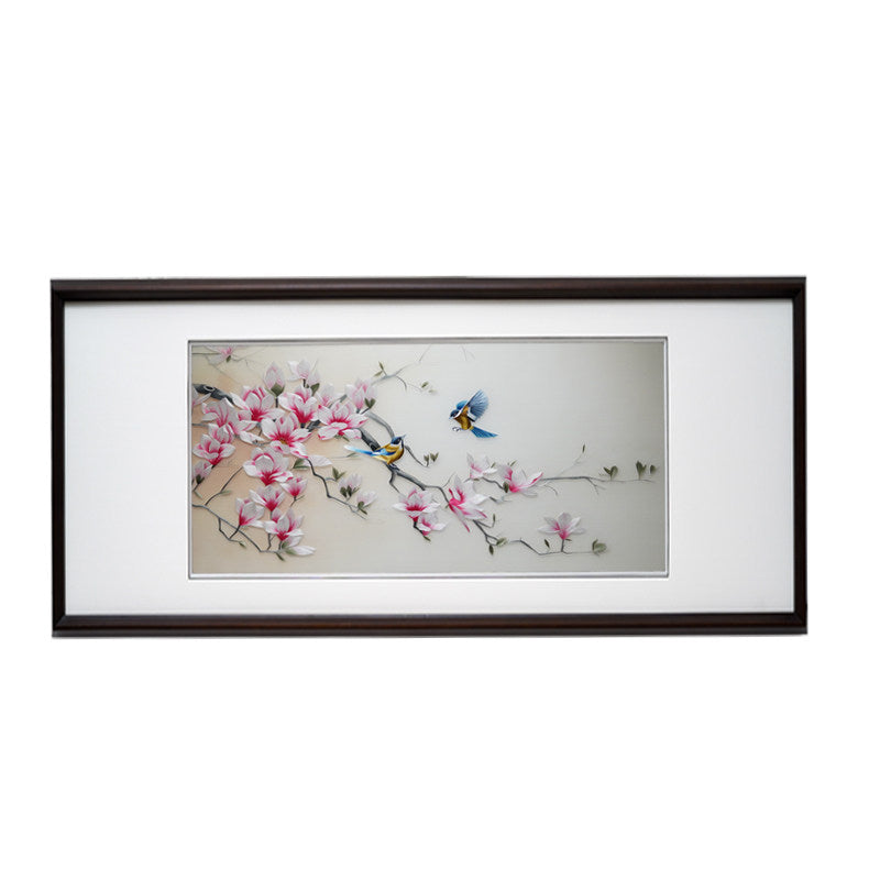 Hand‑made Su Embroidery Magnolia Painting