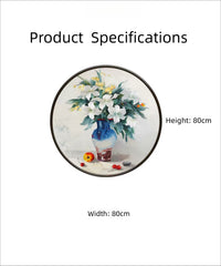 Round‑Framed Suzhou Embroidery Peace Vase Wall Hanging, Chinese Floral Art