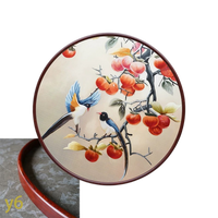 Round-Framed Suzhou Embroidery Persimmon Wall Hanging, Auspicious Chinese Art