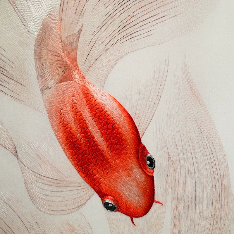 Lucky Surplus‑3‑Panel Red Goldfish Wall Decor