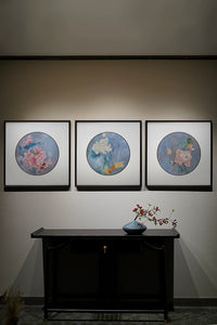 3‑Panel Suzhou Embroidery Wall Decor