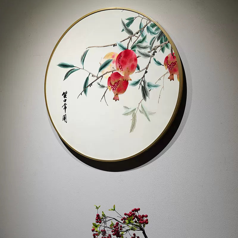 Pomegranate Porcelain Plate - "Peace & Prosperity"