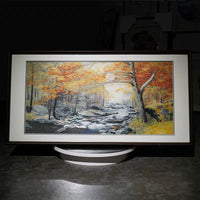 Silk Embroidery Fall Foliage Creek Landscape Art