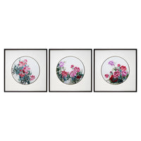 Handmade Su Embroidery - Peony Triptych