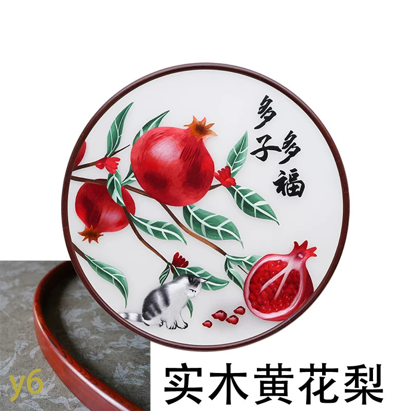 Pomegranate Blessing‑Round Framed Wall Decor
