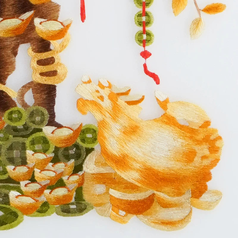 Gold & Treasure‑3‑Panel Money Tree Wall Decor