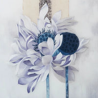 Purple Lotus Charm-3-Panel Embroidered Wall Decor