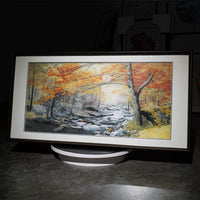 Silk Embroidery Fall Foliage Creek Landscape Art
