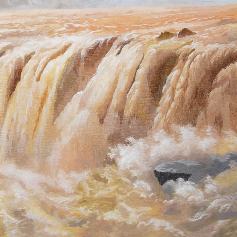 Yellow‑River Surge‑Horizontal Framed Wall Piece