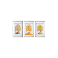 Gold & Treasure‑3‑Panel Money Tree Wall Decor