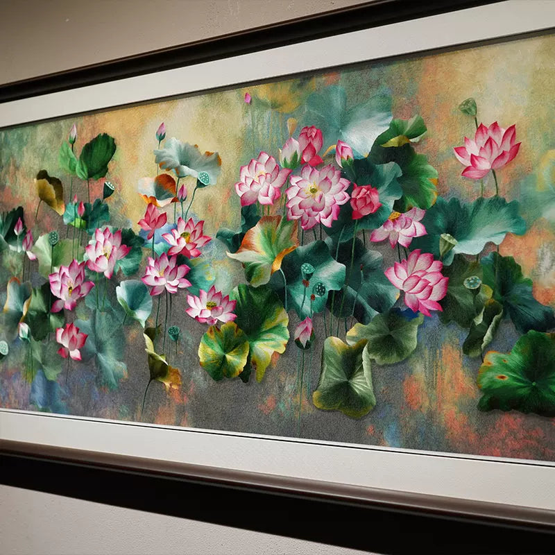 Handmade Su Embroidery - Lotus Pond