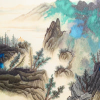 Jade‑Ridge Cloud‑Mist‑Horizontal Framed Wall Piece