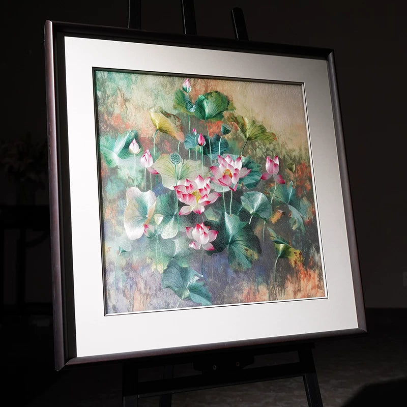 Watercolor Lotus Painting Decor