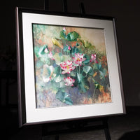 Watercolor Lotus Painting Decor