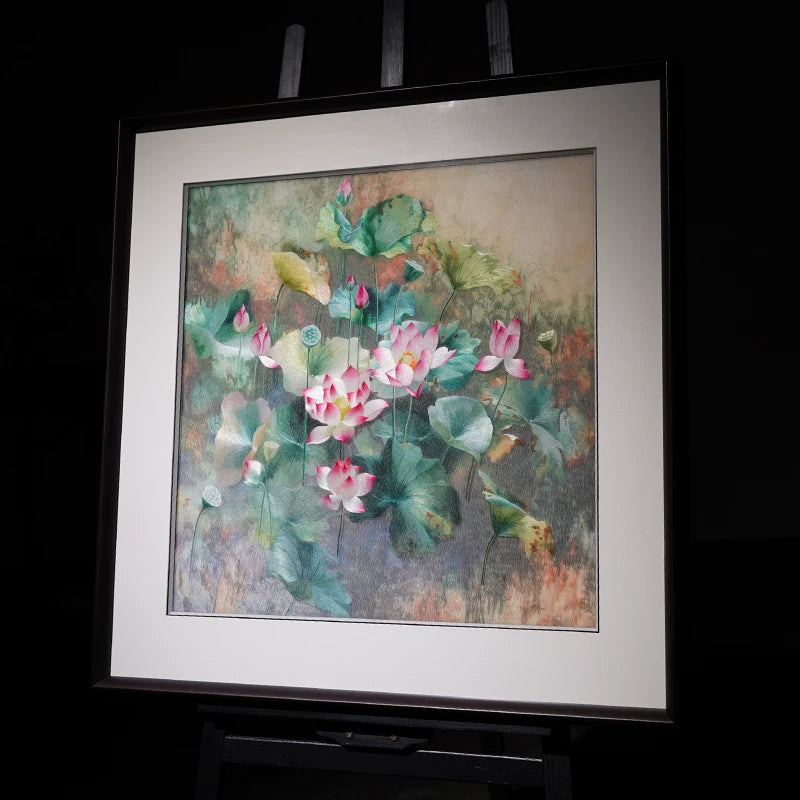 Watercolor Lotus Painting Decor