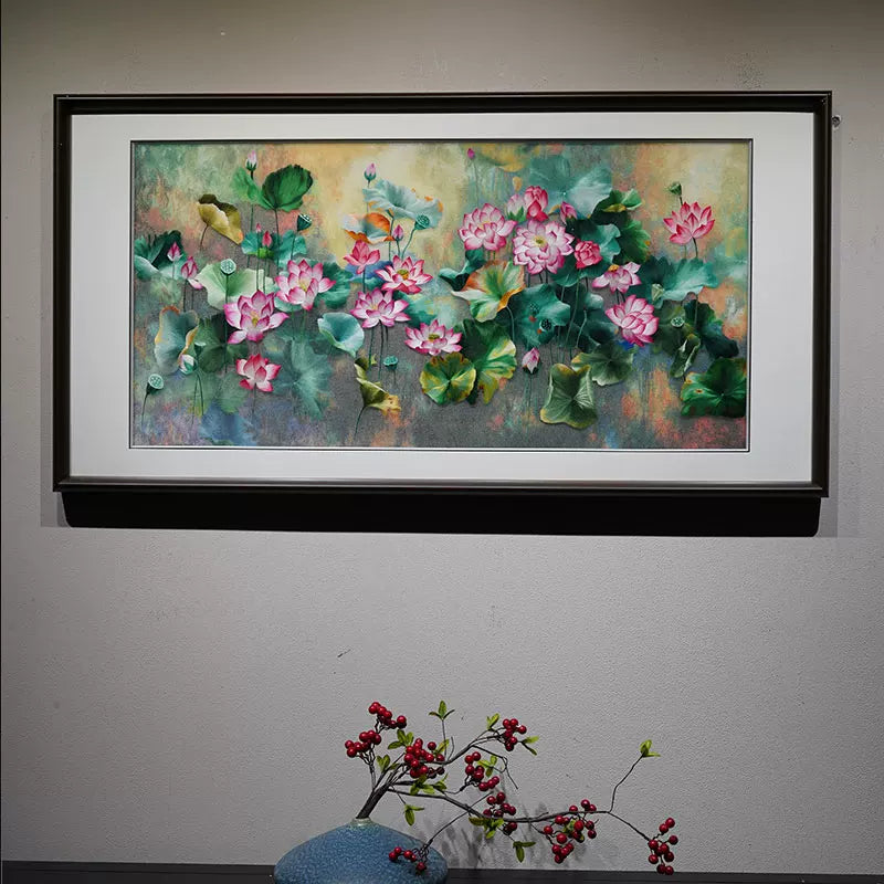 Handmade Su Embroidery - Lotus Pond