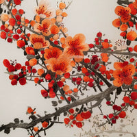 Chinese Silk Embroidery Plum Flower Wall Painting