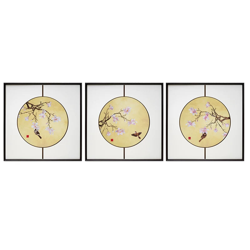 Magnolia Bird 3-Panel Wall Art