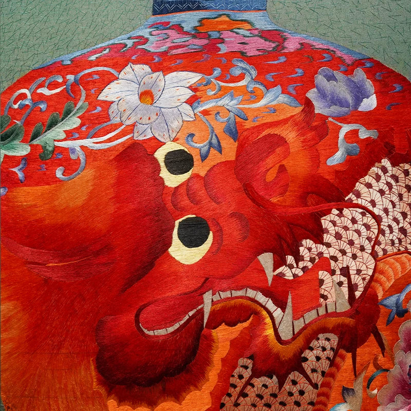 Handmade Su Embroidery - Chinese Porcelain Vase Art