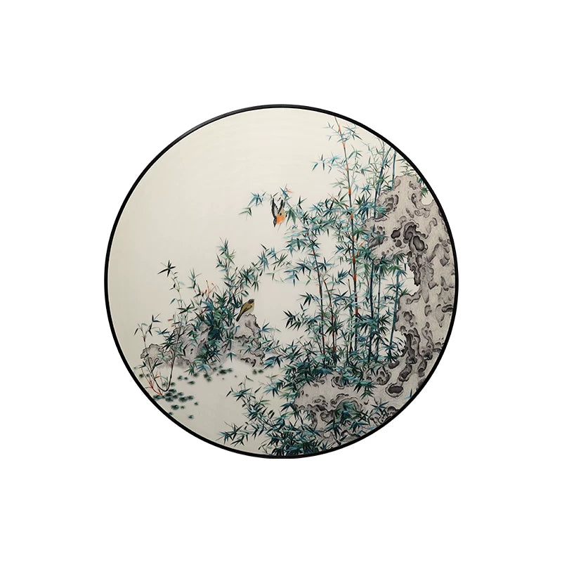 Bamboo Peace-Round Framed Wall Decor