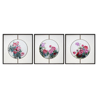 Handmade Su Embroidery - Peony Triptych