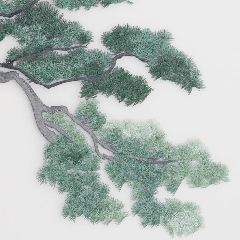 Evergreen Pine‑Round Framed Wall Decor