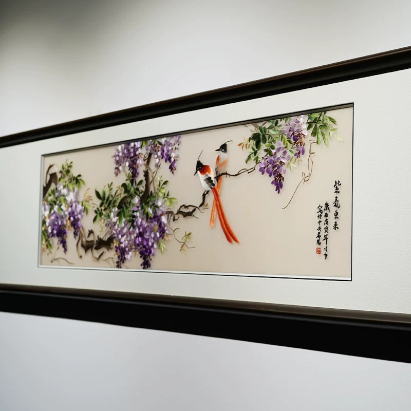 Purple Auspice-Long Wisteria Bird Wall Decor