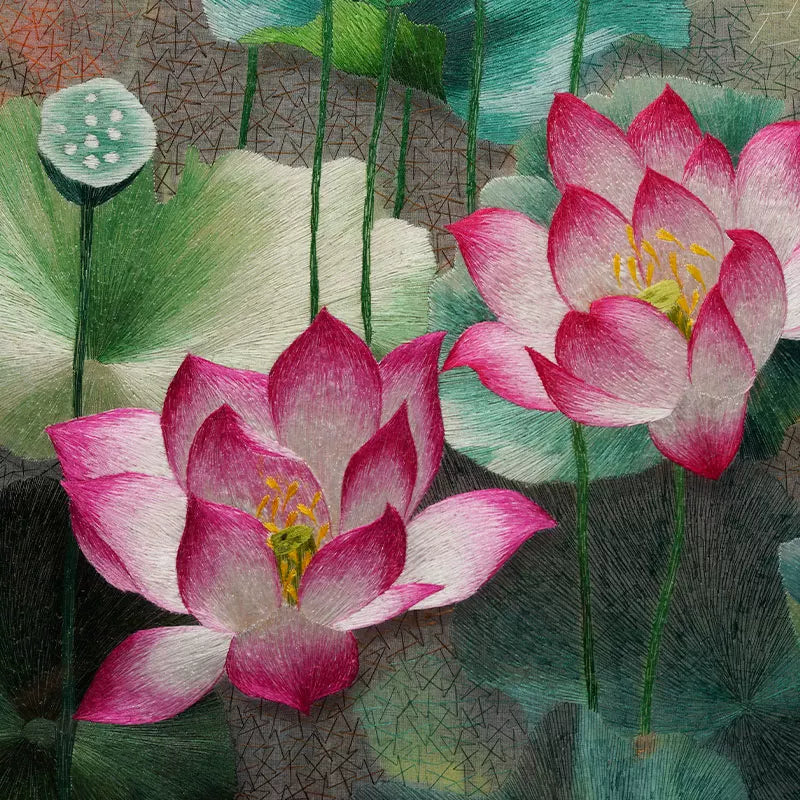 Handmade Su Embroidery - Lotus Pond