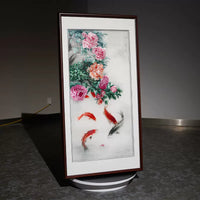 Peony Koi Prosperity Hand Embroidery