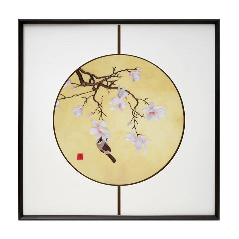 Magnolia Bird 3-Panel Wall Art