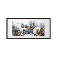 Hand‑Stitched Embroidery** Elegant Mountain Dwelling‑Horizontal