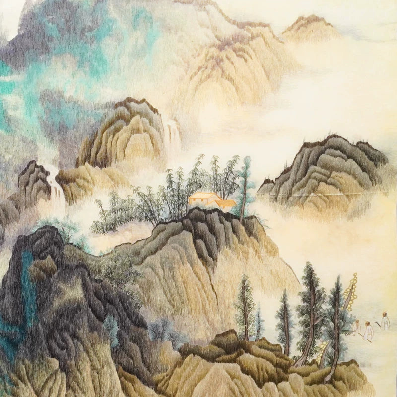 Jade‑Ridge Cloud‑Mist‑Horizontal Framed Wall Piece