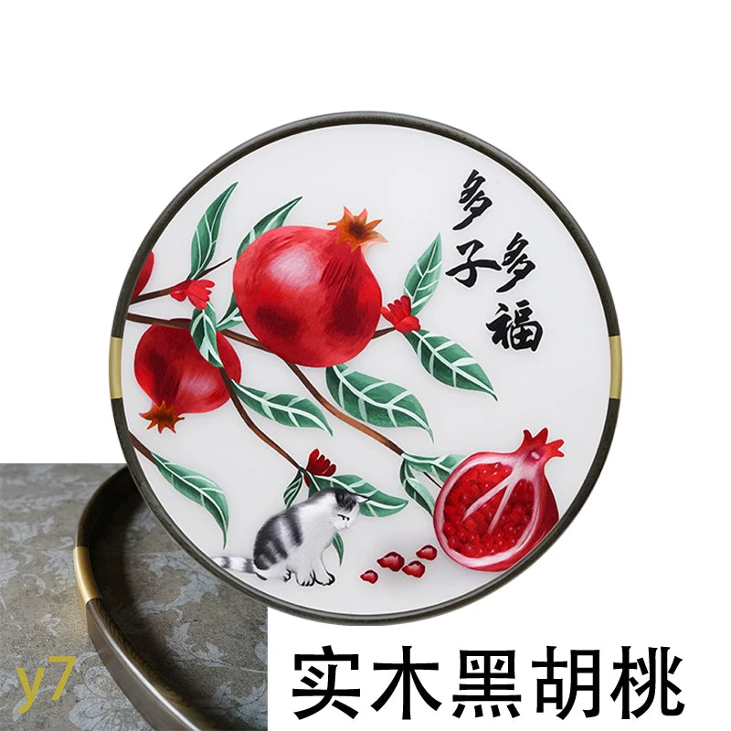 Pomegranate Blessing‑Round Framed Wall Decor