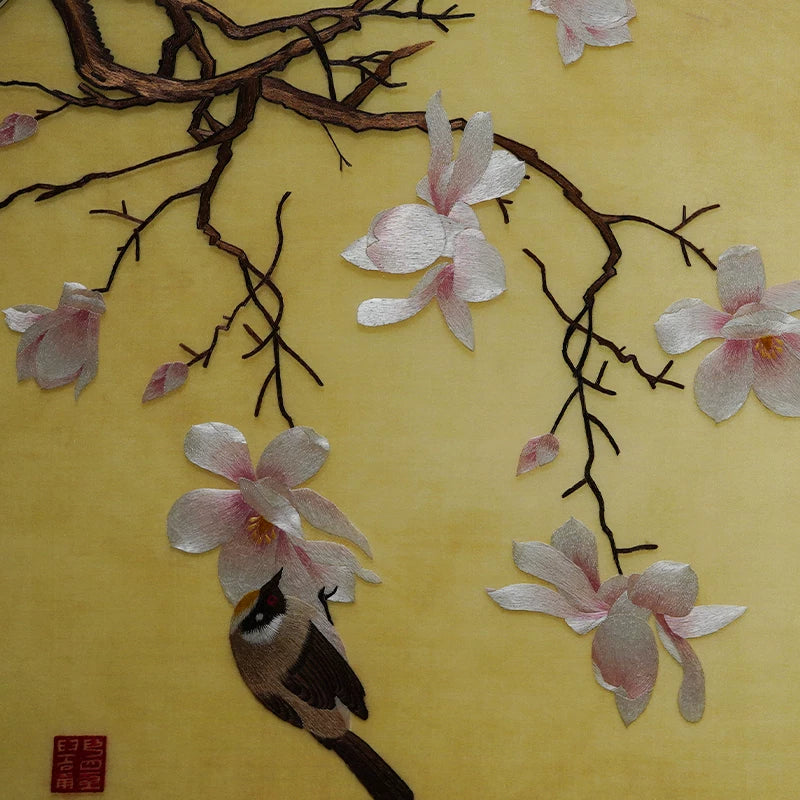 Magnolia Bird 3-Panel Wall Art