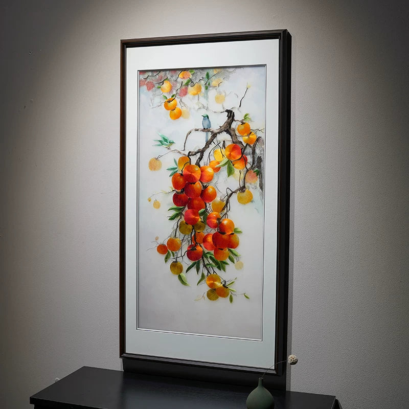 New Chinese Style Su Embroidery Entryway Decor Painting