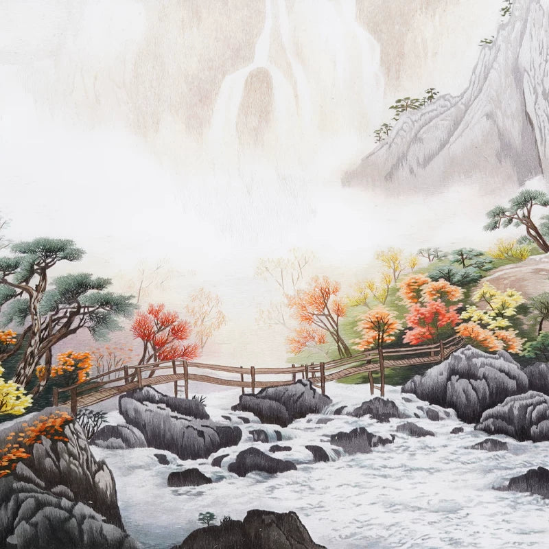 Hand‑Stitched Embroidery** Splendid Mountains & Rivers‑Horizontal