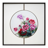 Handmade Su Embroidery - Peony Triptych