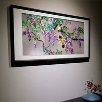 Wisteria Oriole Hand Embroidery