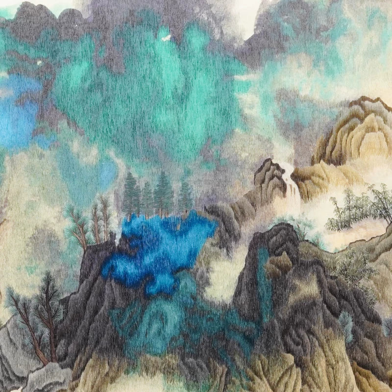 Jade‑Ridge Cloud‑Mist‑Horizontal Framed Wall Piece
