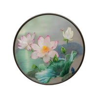 Handmade Suzhou Embroidery Round Lotus Wall Art,