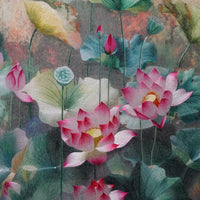 Watercolor Lotus Painting Decor