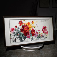 Silk Embroidery Chinese Blooming Peony Wall Decor