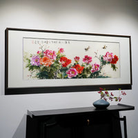Blooming Prosperity‑Horizontal Peony Wall Decor
