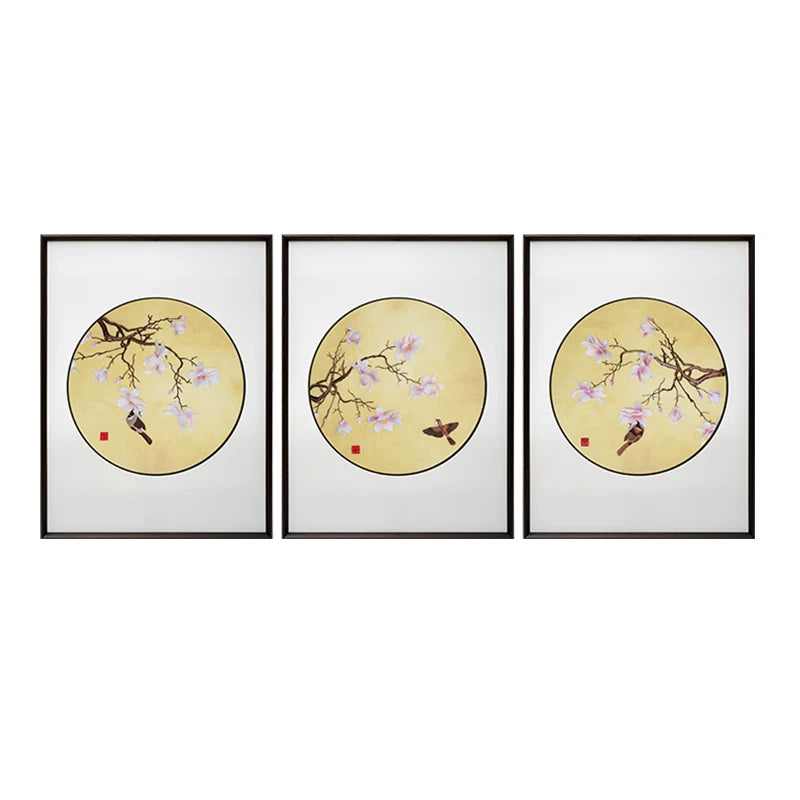 Magnolia Bird 3-Panel Wall Art